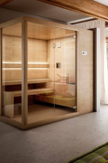 Стъклена врата с уплътнение за сауна