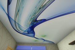 Stretch ceiling with abstract photo printing