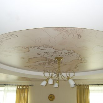 Опънат кръгъл таван с фотопечат