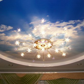 Опънат таван с фотопечат на небето