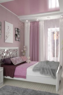 Лъскав таван в детската стая за момичето