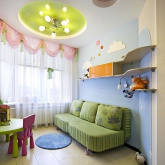 Кръгъл таван в детската стая за момичето