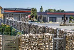 Gabion fence in the grate