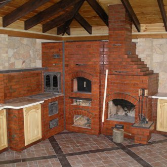 Brick oven in the kitchen