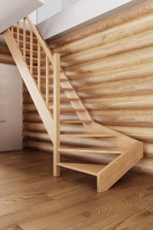 Минималистично дървено стълбище