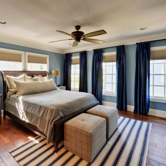 Сини памучни завеси