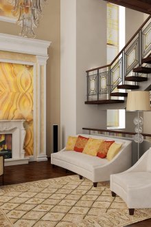 Маршируващи стълби в интериора на хола