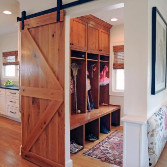 Barn door for a summer residence