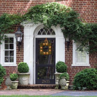 Arched door for a summer residence