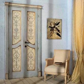 Door for the garden with a painting in the style of Provence