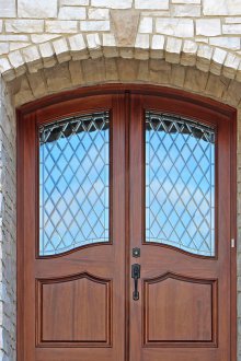 The door to the cottage with glass