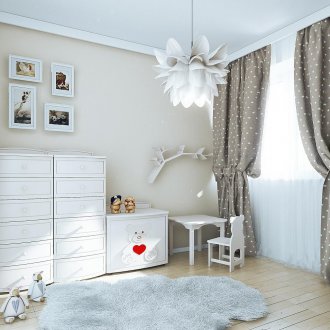 Сиви завеси в детската стая