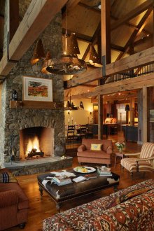 Селска къща с селска камина