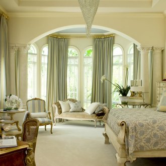 Classical green curtains