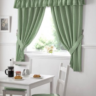 Green Check Curtains