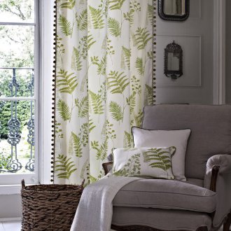 Green Floral Printed Curtains