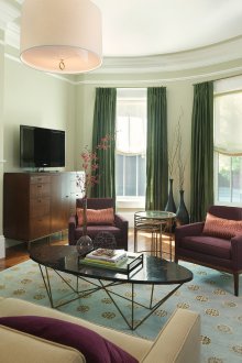 Dark green curtains