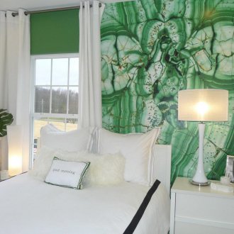 Зелен декоративен тапет