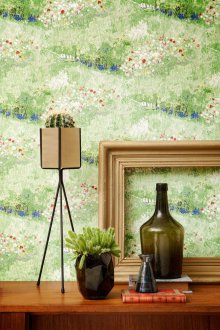 Зелен тапет с модел