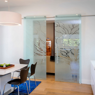 Матирано стъклено кухненско врата