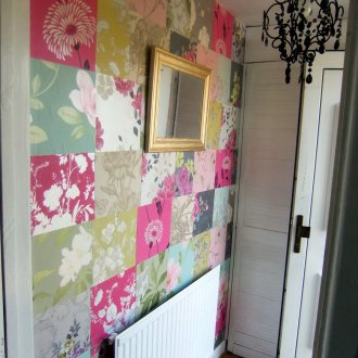 Bright multi-colored wallpaper for the hallway