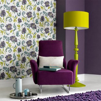 Лилав тапет в интериора