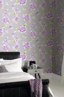 Лилав тапет с божури