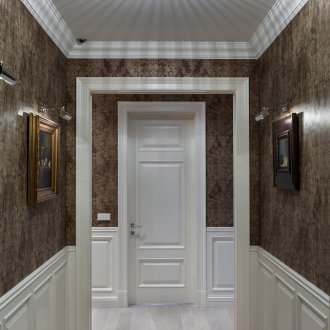 Brown classic hallway wallpaper
