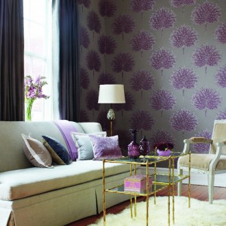 Лилав текстилен тапет