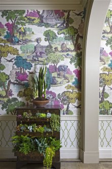 Лилав зелен тапет