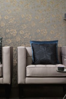 Сив тапет с цветя