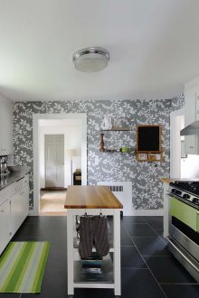 Сив тапет в кухнята