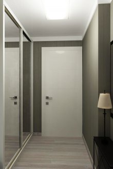 Gray-green wallpaper for the hallway