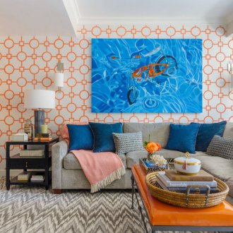 Оранжев геометричен тапет