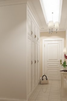 Beige smooth hallway wallpaper