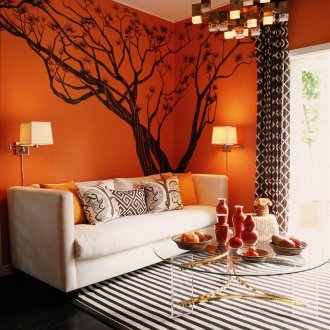 Оранжев тапет с шарка