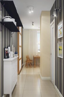 Striped wallpaper for the hallway