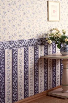 Rustic wallpaper for hallway with floral print
