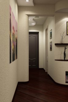 Beige textured wallpaper for the hallway