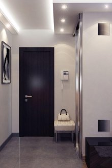 Light gray wallpaper for the hallway