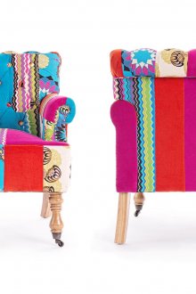 Bright armchair in the style of boho