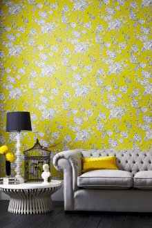 Тапет жълт с модел