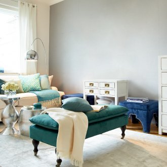 Bright and airy boho style living room