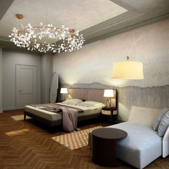 Сив тапет на таванско помещение