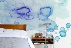 Blue wallpaper with abstract print