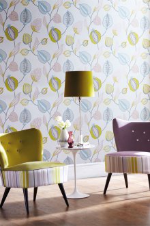 Син флорален тапет