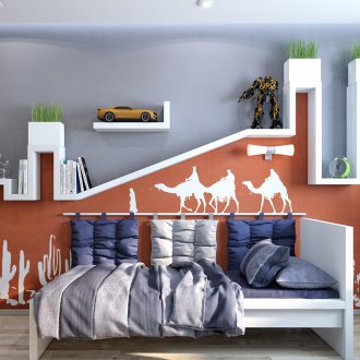 Оранжев тапет за момче