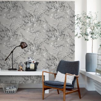 회색 패턴의 벽지