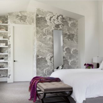 침실에 패턴이 있는 벽지