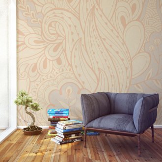 파스텔 색상의 베이지색 벽지.